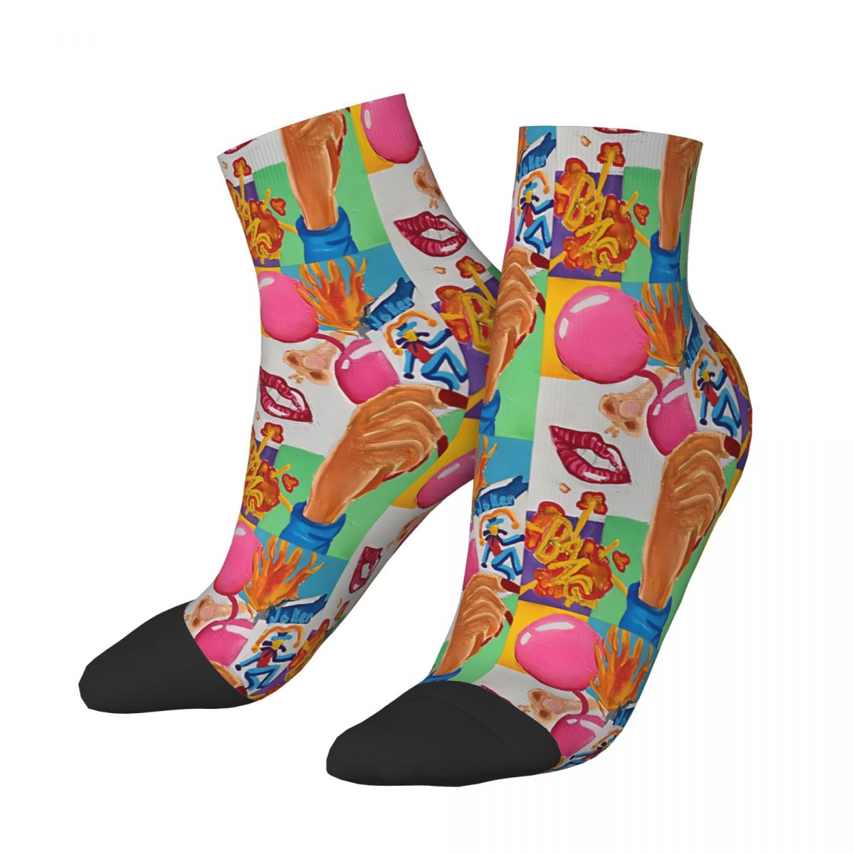 Vintage Pop Art Ankle Socks Male Mens Women Spring Stockings Polyester