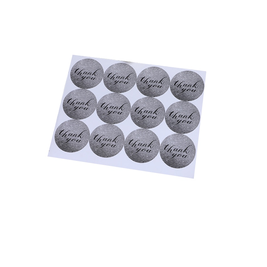 free shipping10pack/lot Round Gray Thank You Kraft Paper Cake Baking Gift Box Decorative Handmade Sticker Thank You Stickers