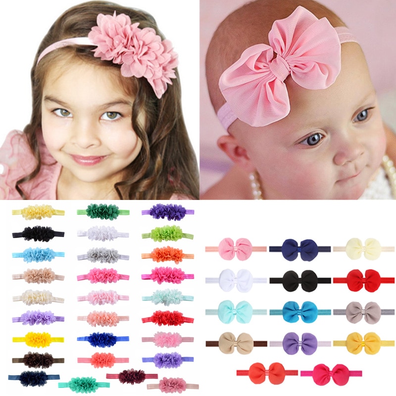 Baby Bows Headband Elastic Soft Hair Band Handmade DIY Toddler Infant Kids Hair Accessories Girl Newborn Bowknot Headwear