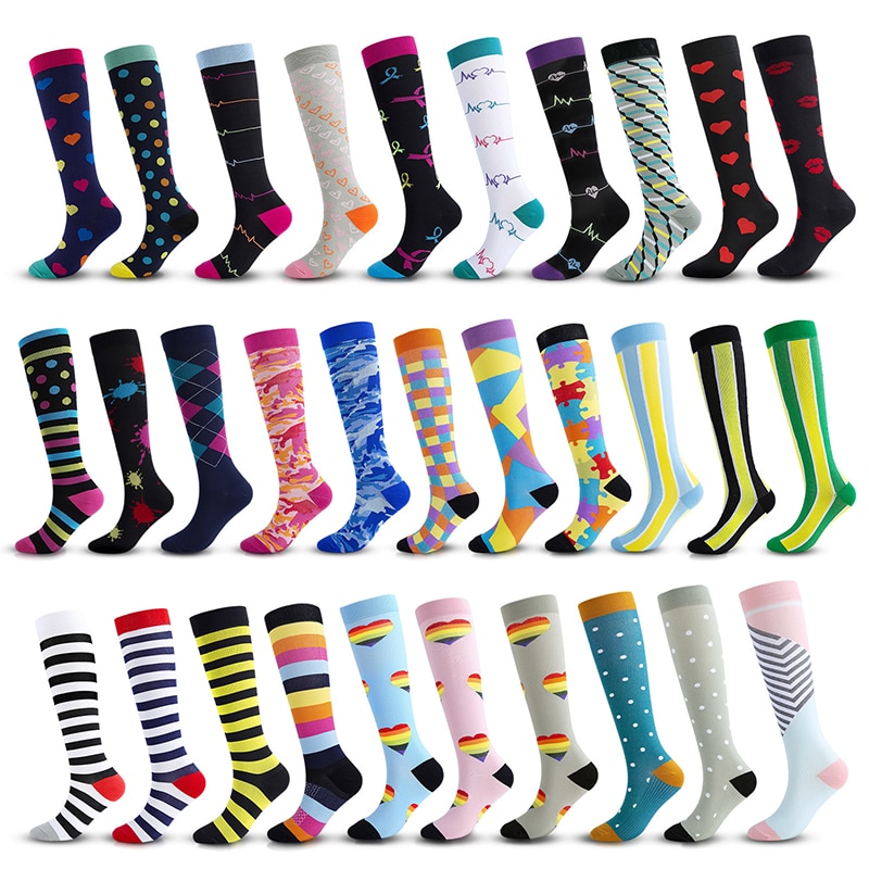 New Compression Stockings Varicose Veins Medical Nursing Blood Circulation Pregnancy Edema Diabetes Knee High Socks 20-30 Mmhg