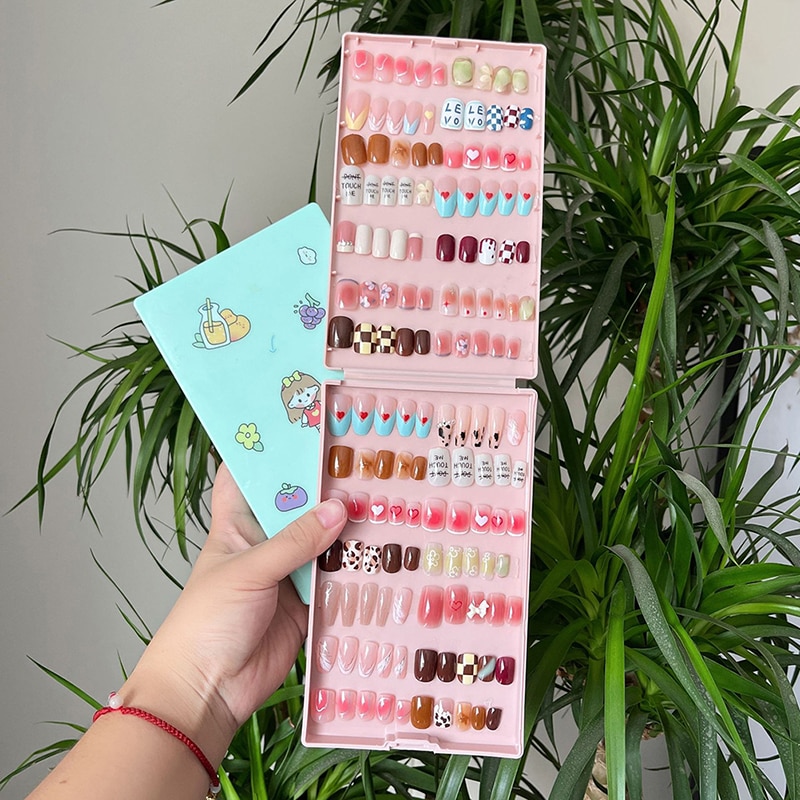 1PC Nail Art Organizer Thicken Texture Good Sealing Finished Fake Nail Packing Box Display Stand Gift Jewelry Storage Box