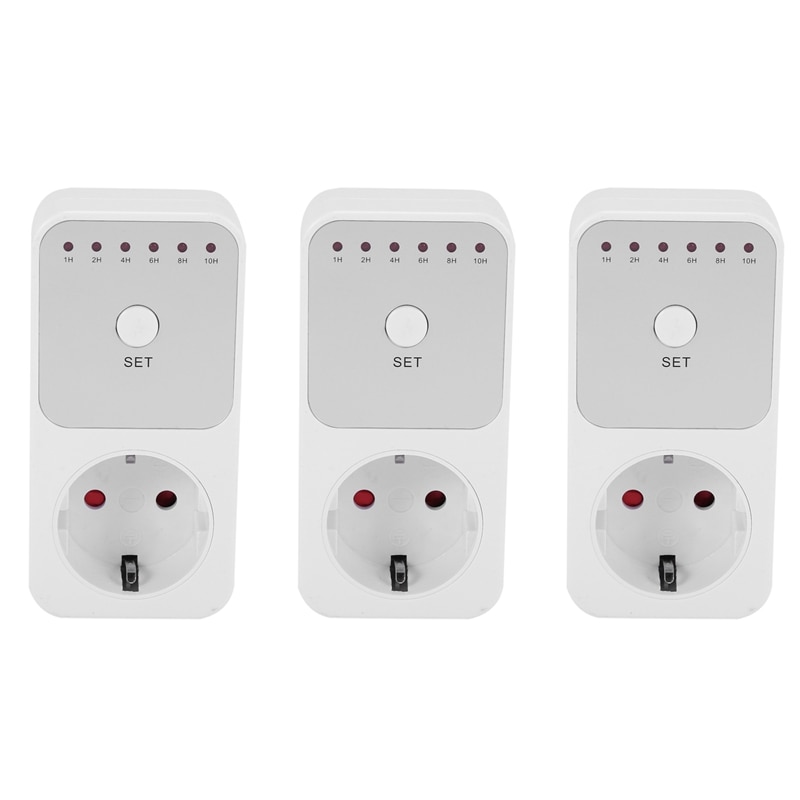 3X Countdown Timer Switch Intelligent Control Plug-in Socket Automatically Closes the Socket EU Plug