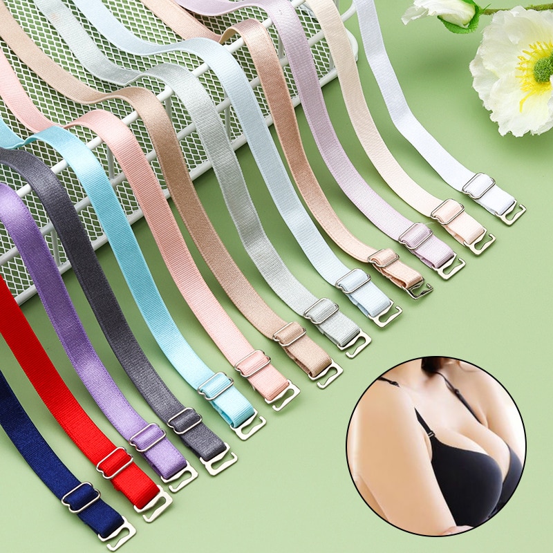 1 Pair Non-slip Bra Straps Solid Color Shoulder Straps Elastic Trendy Straps For Bralette Summer Women Underwear Accessories