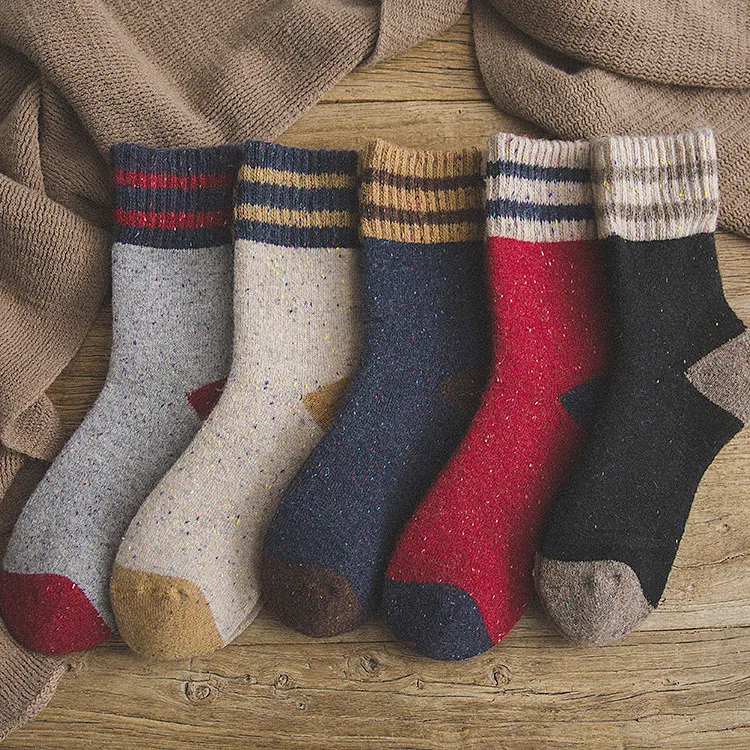 Winter Warm Women Socks Striped Dotted Christmas Gift Thick Wool Against Cold Snow Japanese Harajuku Autumn Winter Socks 1pair