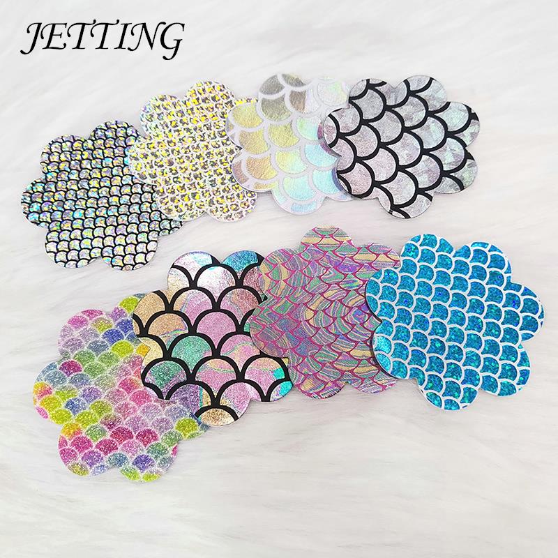 1 Pair Disposable Invisible Bra Adhesive Breathable Ultra-thin Laser Mermaid Chest Sticker Breast Pasties Nipple Cover