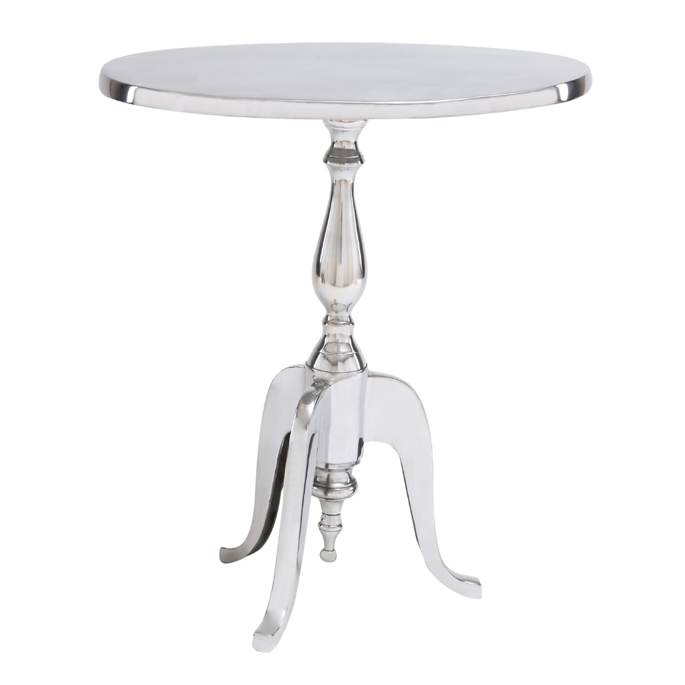18" X 22" Silver Aluminum Small Accent Table, 1-Piece,Small Table, Sofa Side Table, Place Small Items, Simple and Gene