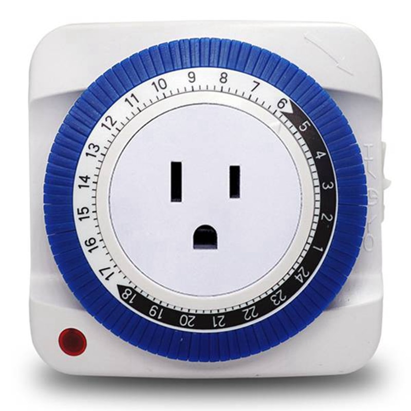 SEWS-24 Hour Timer Socket Mechanical Program Timer Switch Socket 230V Wall Outlet Protector Energy Saveing(US Plug)