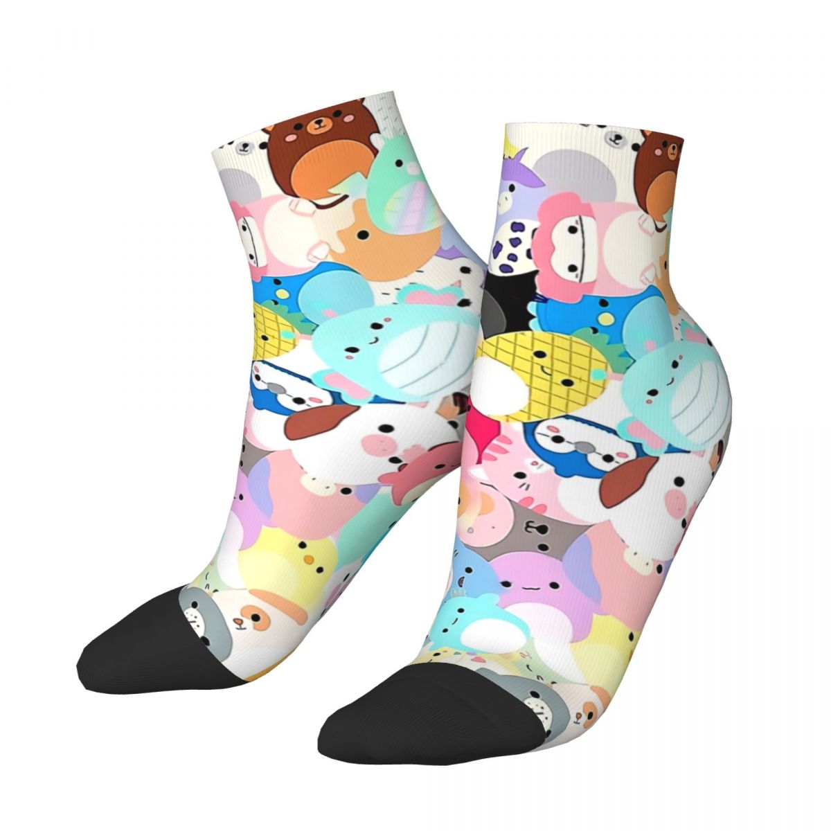 Winter Warm Harajuku Men's Women's Cute Axolotl Cartoon Short Socks Breathable Basketball Low Tube Tube Socks