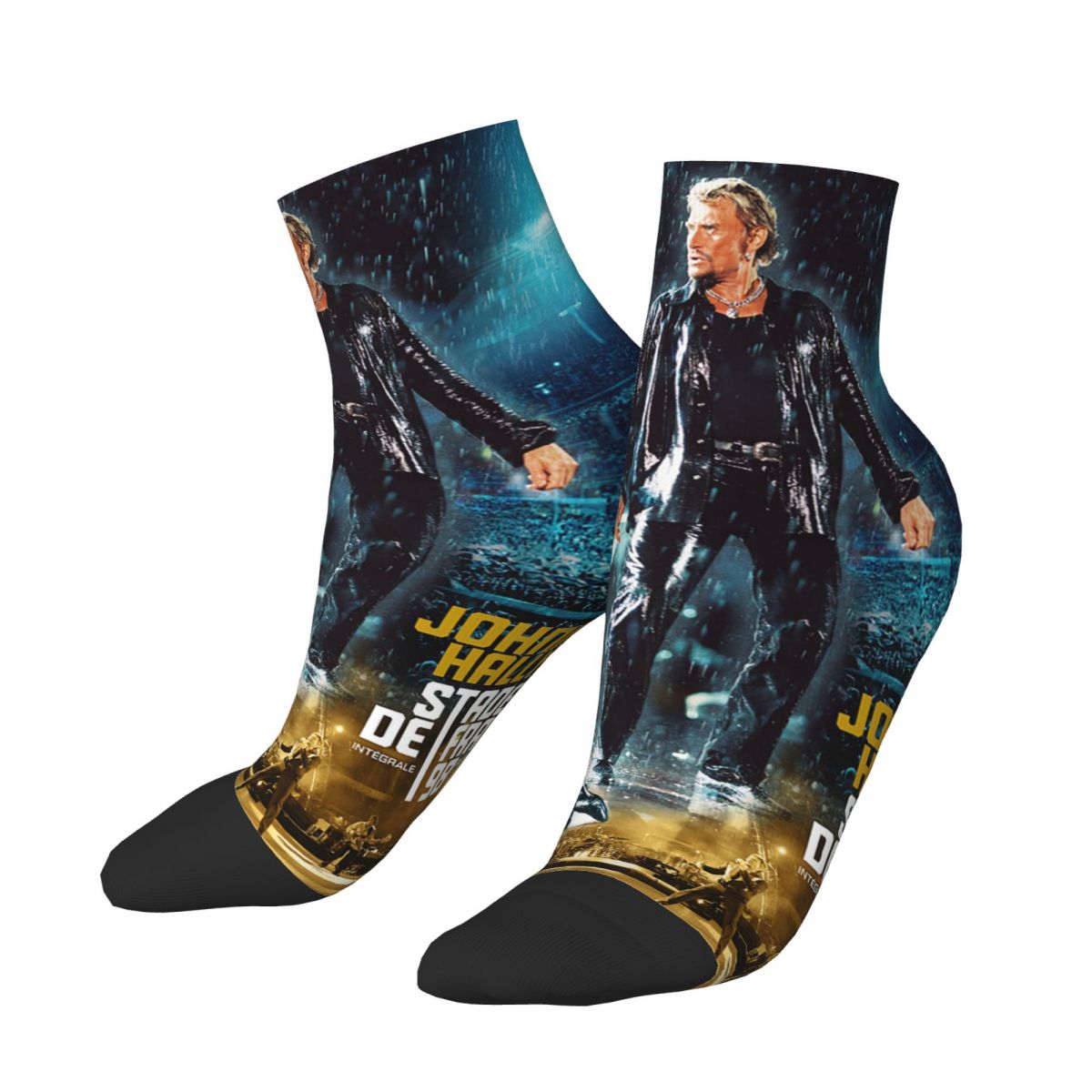 Johnny Hallyday Short Socks Men's Women's Polyester Casual Music Socks Harajuku Spring Summer Autumn Winter Low Tube S