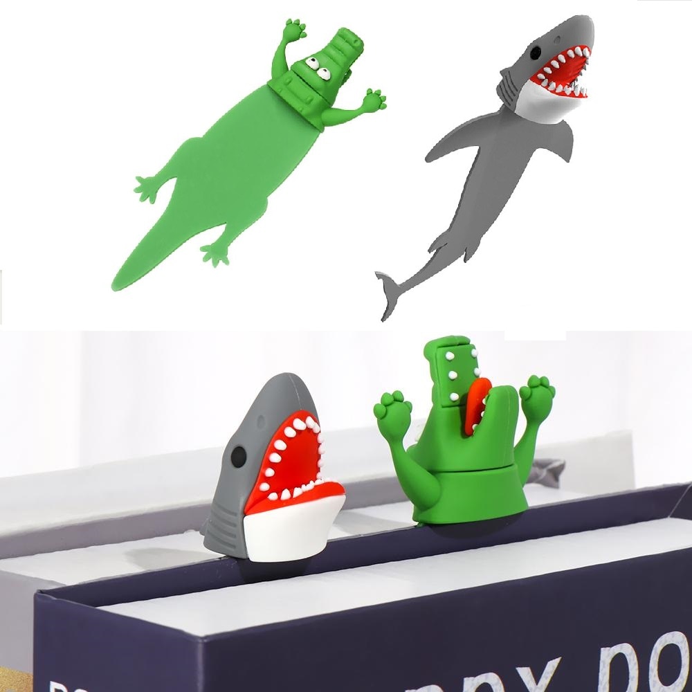 3D Stereo Bookmark Cartoon Shark Crocodile Book Mark Book Clip Marks Pages for Books Pagination Mark Stationery Book Accessories