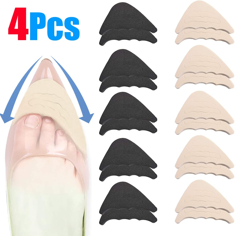 4pcs EVA High Heel Half Forefoot Insert for Women Toe Plug Cushion Pain Relief Protector Big Shoes Toe Front Filler Adjustment