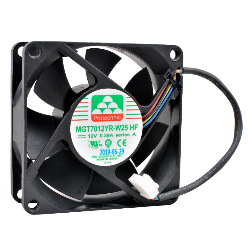 MGT7012YR-W25 HF 7cm 70mm fan 70x70x25mm DC12V 0.39A 4 lines 4pin cooling fan for server chassis power supply