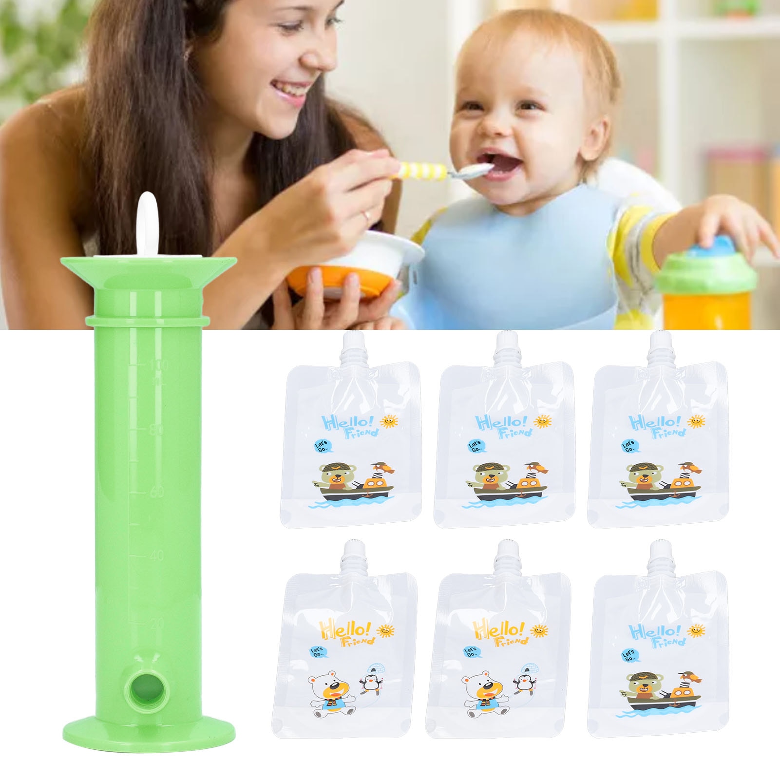 Baby Food Storage Fruit Puree Filling Dispenser Set Newborn Fresh Fruit Container Baby Complementary Food Filling Device