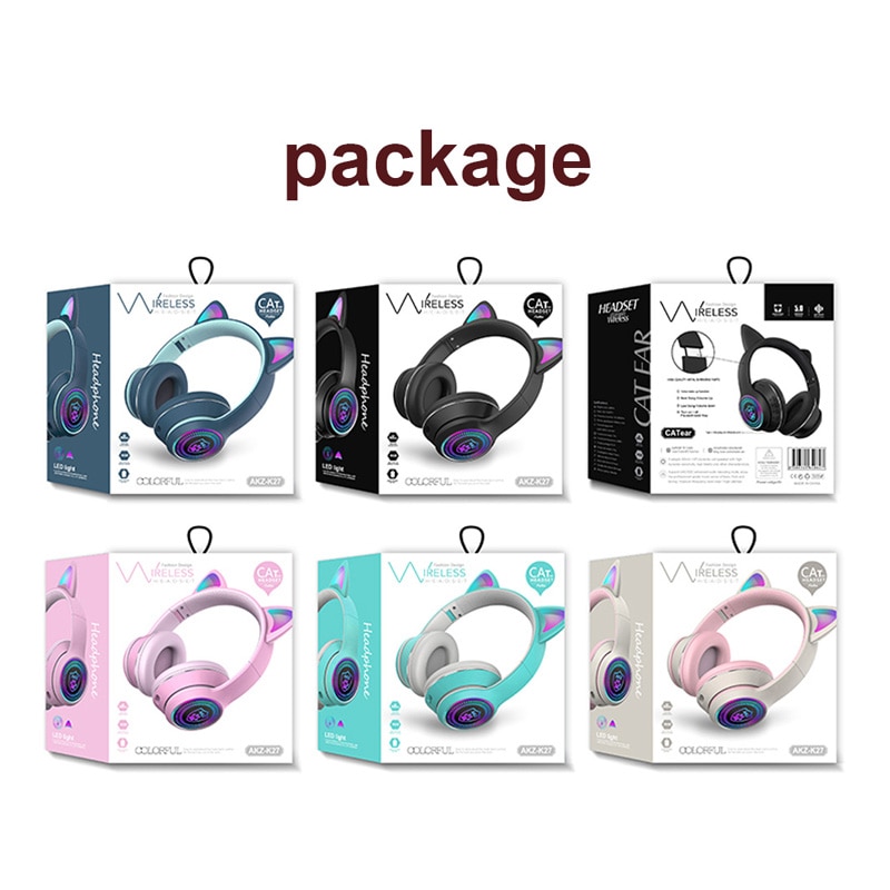 Cat Ear Headphones Good Quality Adjustable Length Hinges Wireless Headset Rgb Usb Cable Game Headset 5.0 Headset