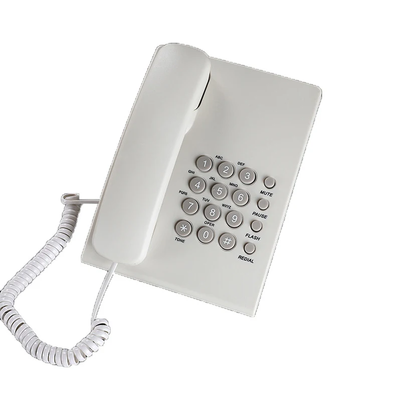 Corded Landline Phone for Home Office Hotel Desktop English Telephone Fixed Office Wired Telephone