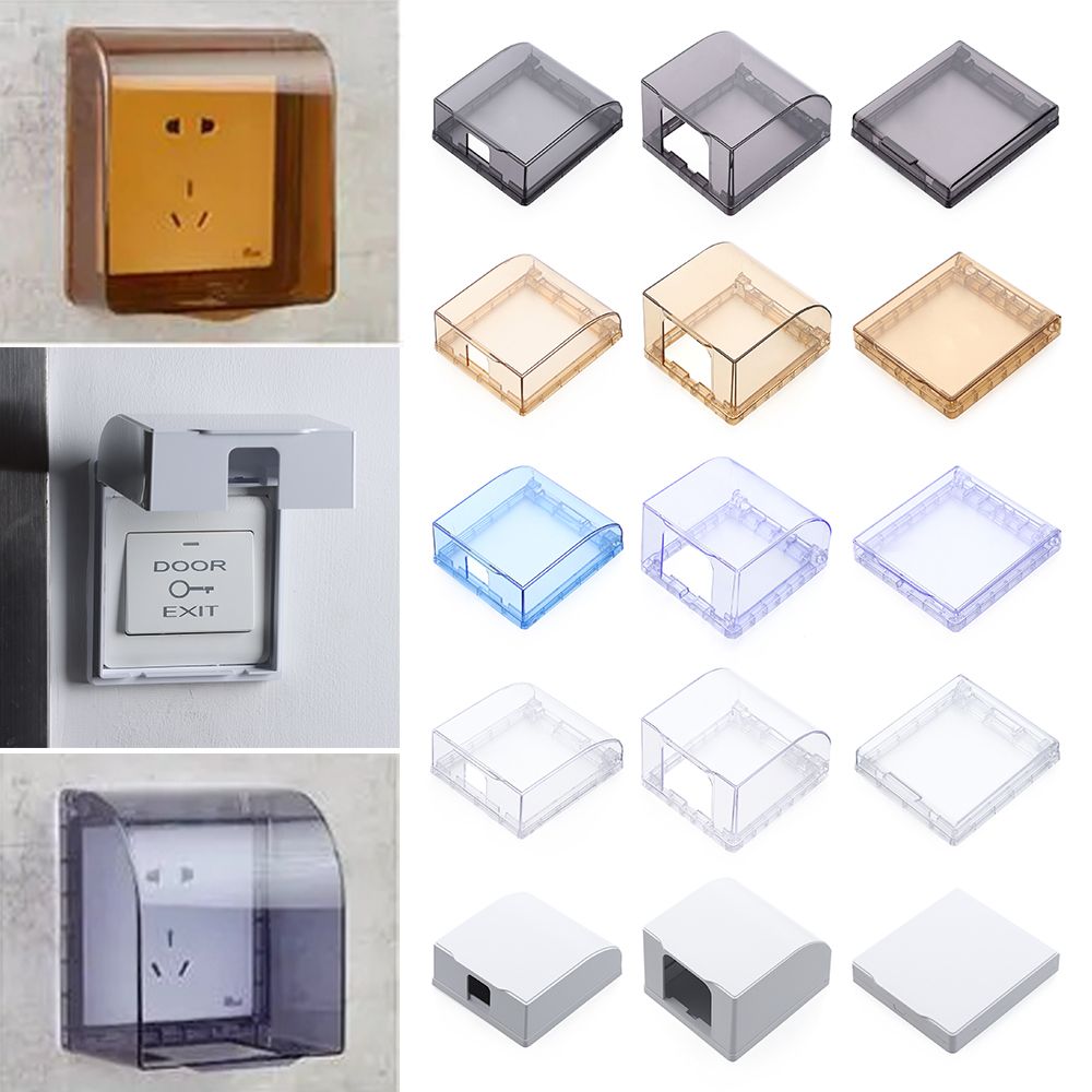 Splash-Proof Box Self-Adhesive Protection Socket Electric Plug Cover Switch Protective Cover Wall Socket Waterproof Box