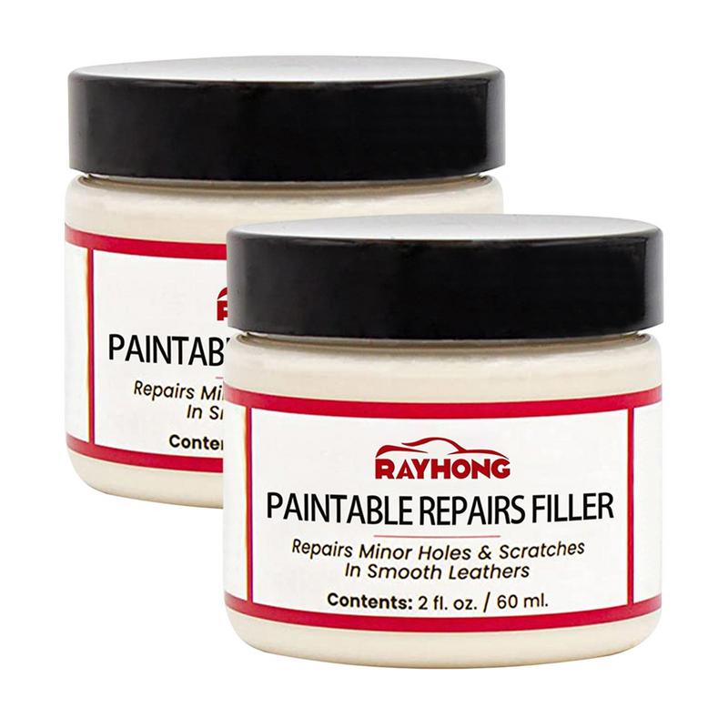 Furniture Refinishing Wood Door Floor Furniture Repair Cream Paint Wood Pothole Scratch Repair Paintable Repair Filler 2pcs