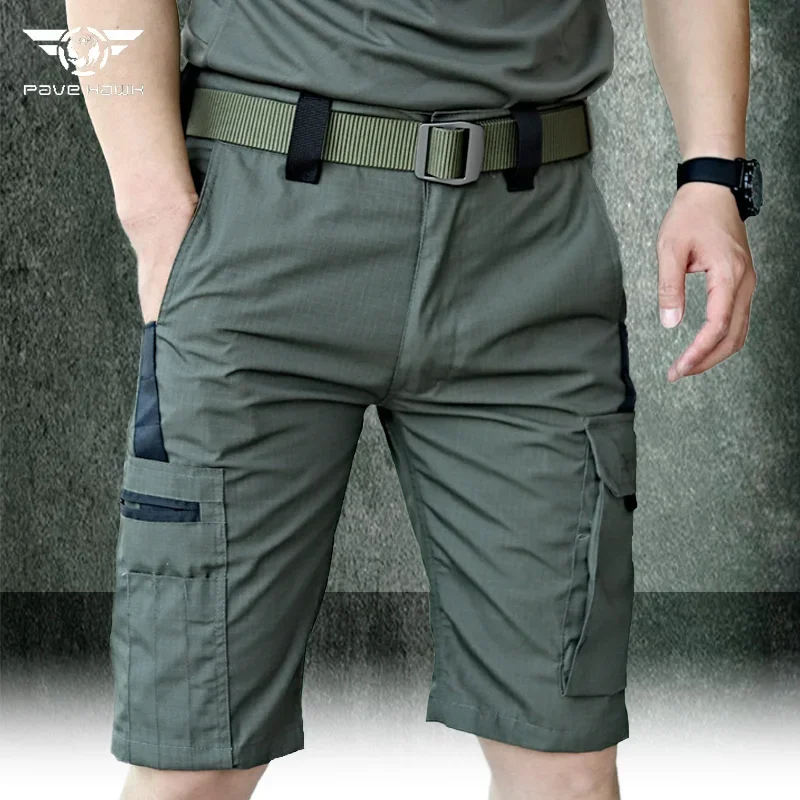 Men's Working Cargo Shorts Summer Breathable Multi-pocket Casual Pants Outdoor Climbing Wear-resistant Camouflage Shorts Ma