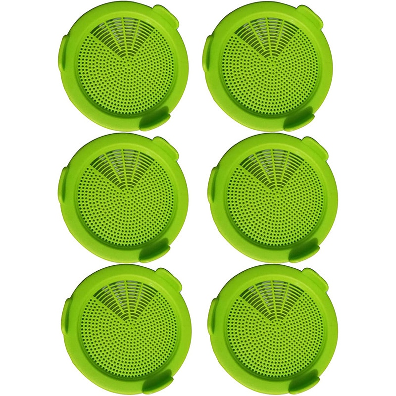6 Pack Sprouting Jar Strainer Lids - Wide Mouth Jar Screen Sprouting Kit Lids - For Growing Bean, Broccoli