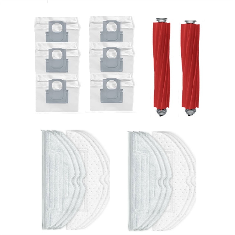 Main White Pentagonal Brush Antibacterial Cloth Disposable Cloth Filter Dust Bag For Roborock S7 Maxv Ultra/T8plus Parts Kit