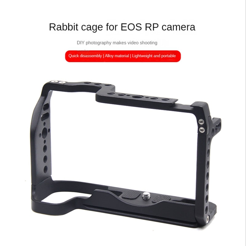 DSLR Camera Cage Frame Box With 1/4 Thread Holes For Canon EOS RP Feature For Magic Arm Microphone Fill Light Attachment