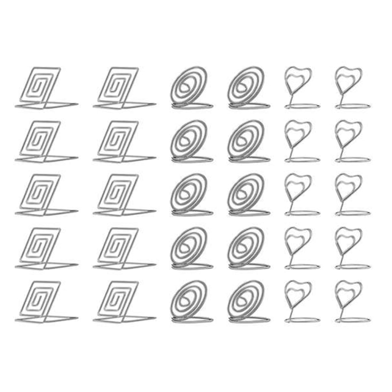 30 Pieces Table Card Holder Wire Place Card Holder Menu Holder Photo Holder Clips Card Stand For Weddings,Dinner Party