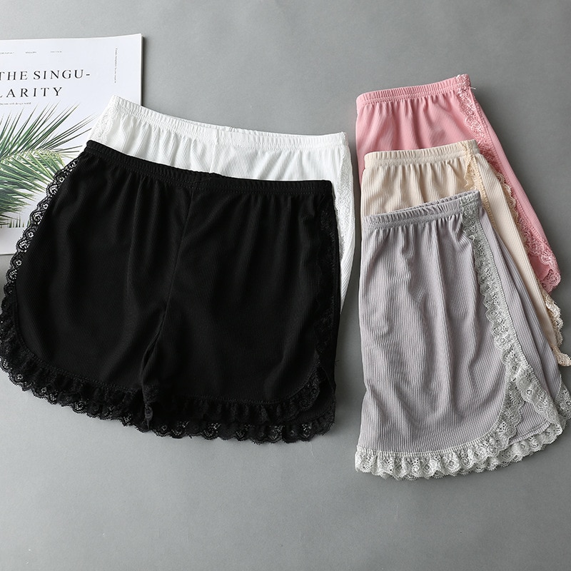 New Summer Short Pants Sexy Lace Seamless Shorts Safety Pants For Dress Panties Skirt Shorts Stretch Boxers Women Boyshorts