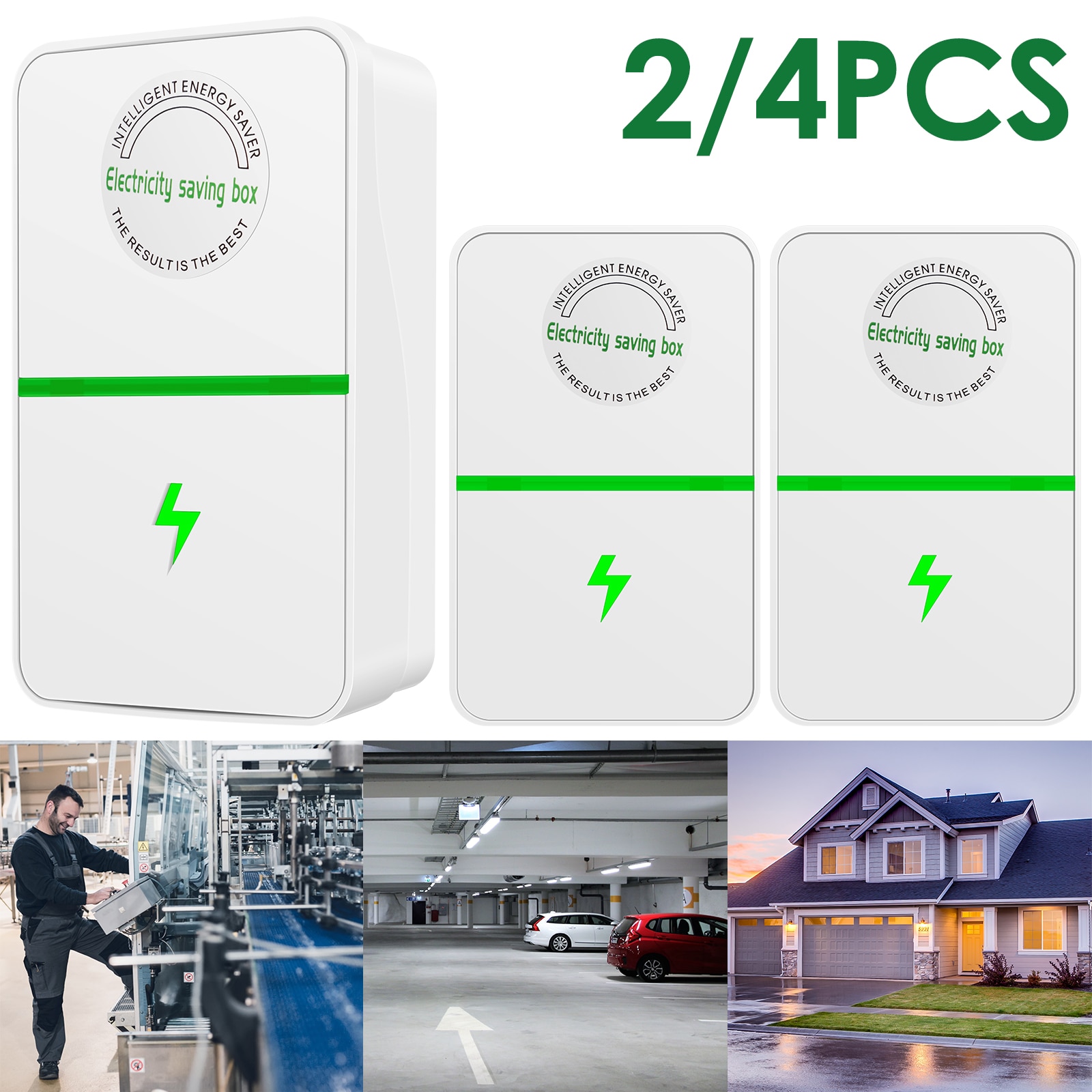 2/4Pcs Power Saver 90V-250V Electric Energy Saver US Standard Household Electricity Saving Box Smart Portable Electric Bill