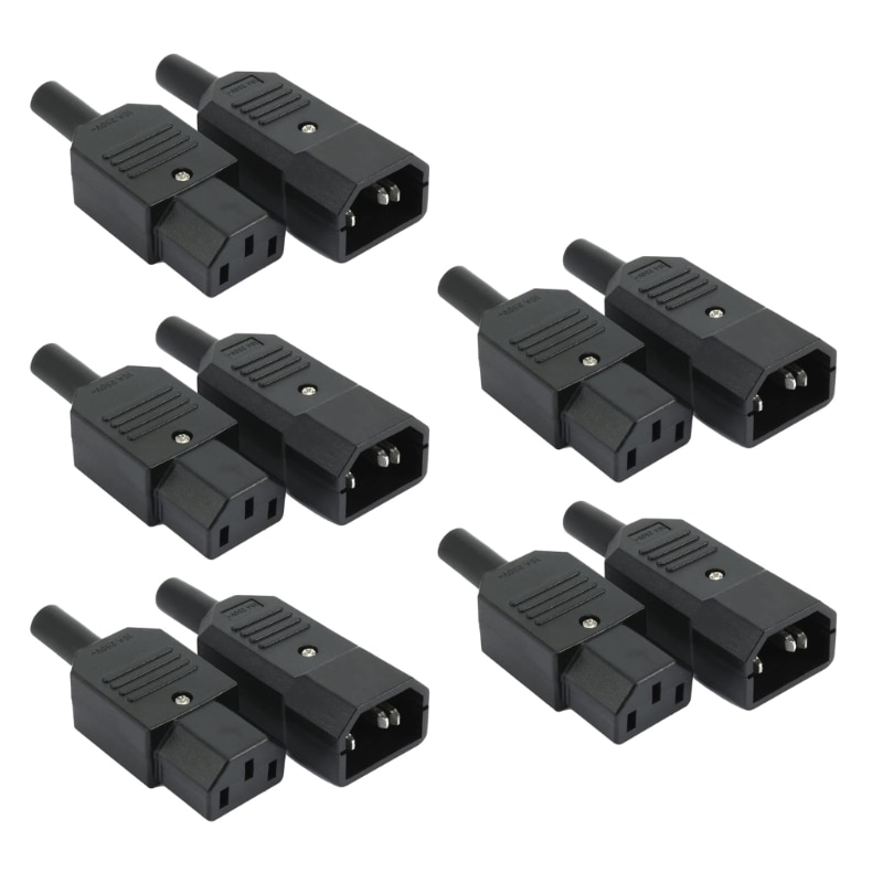 C7AD 10 Pack AC Electrical Socket C13 and C14 Plug Set Plug Socket C13 C14 Plug