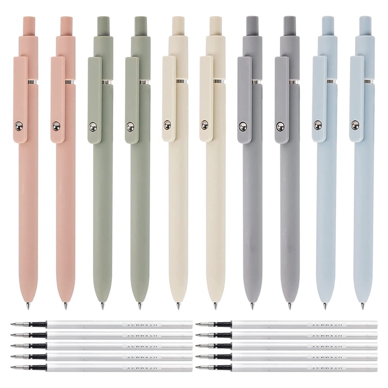 Quick Dry Ink Pen, Gel Pen Fine Nib For Smooth Writing, Retractable 0.5Mm Black Ink Pen, Ballpoint Pen(10)