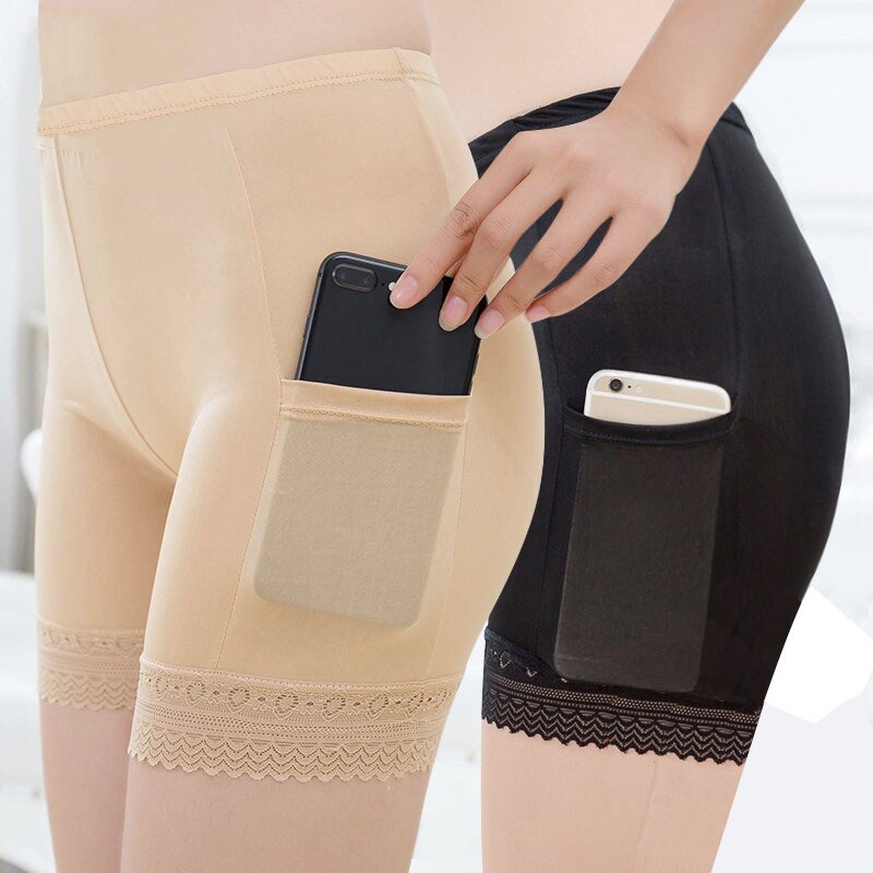 Safety Shorts Pant size Safety Pants boxer Short Under Skirt With Pockets Safety Shorts Under Skirt Thigh Chafing Lace