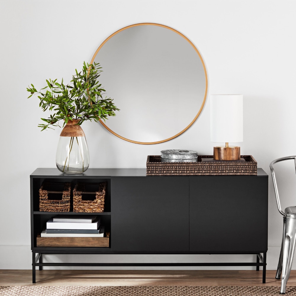 MS17-D4-1009-06 Sumpter Park Console Table, Durable and Strong，Black，56.1 Lb，52.01 X 15.94 X 24.02 Inches