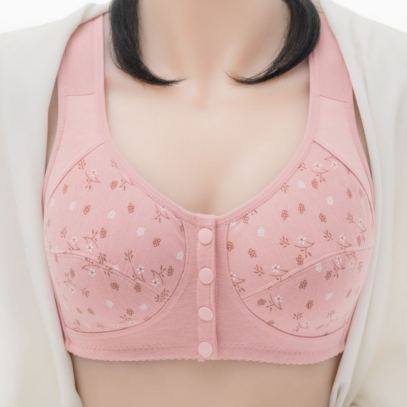 Plus Size Free Front Closure Bralette Women Lingerie Bra Cotton Wire Confortable Underwear Widened Shoulder Straps U-shaped Back