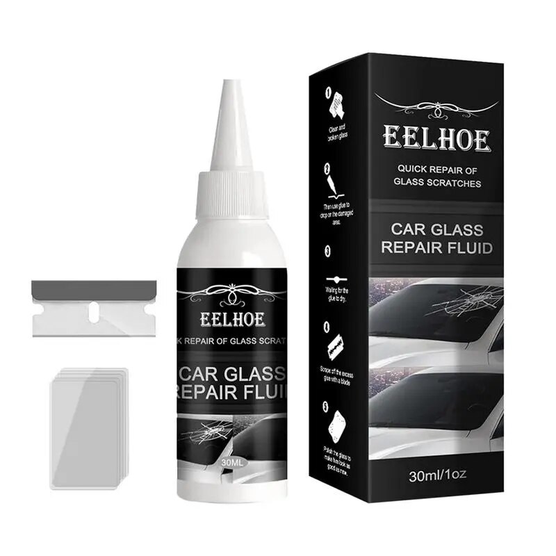 Glass Repair Fluid Car Glass Repair Kit 30ml Auto Glass Repair Fluid Solution Car Scratch Remover Window Screen Repair Kit