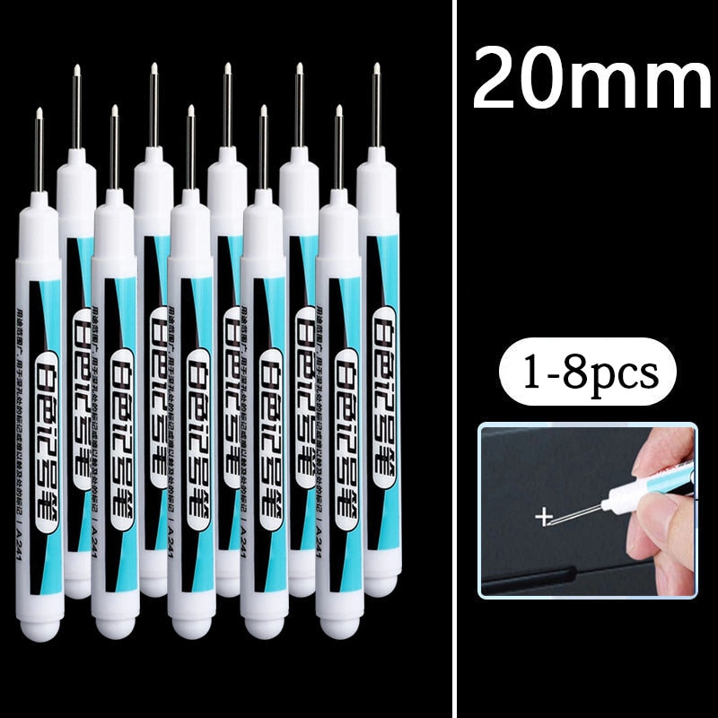 Lengthening White Marker Long Mouth Extended Nib 20mm Waterproof Tire Long Deep Hole Pen Oily Pen for Carton Metal Plastic Bag