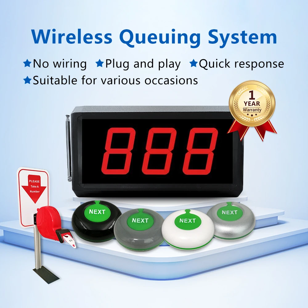 Queue Wireless Calling System Wireless Number Pager Management for Coffee Clinic Caller system