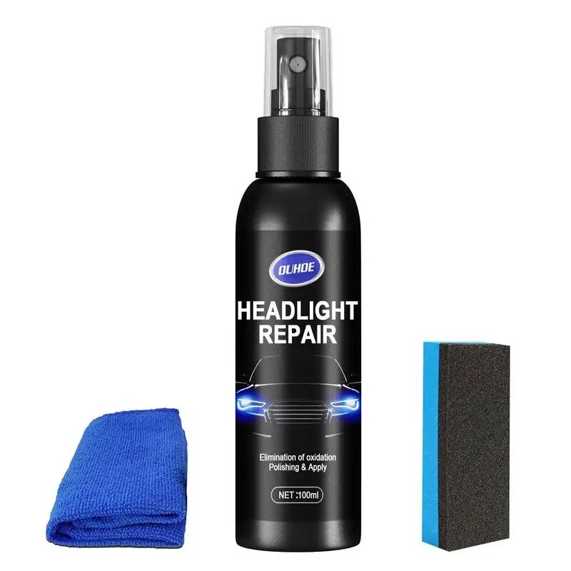 Headlight Restorer Spray 100ML Car Headlight Repair Fluid Strong Adhesion Automobile Headlight Restoration Lamp Cover Scratch