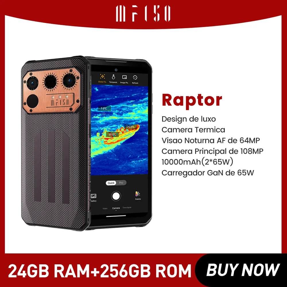IIIF150 Raptor Smartphone Thermal Imaging 6.8'' 120Hz Display 12GB+256GB Rugged Phone 108MP+64MP Night Vision 10000mAh