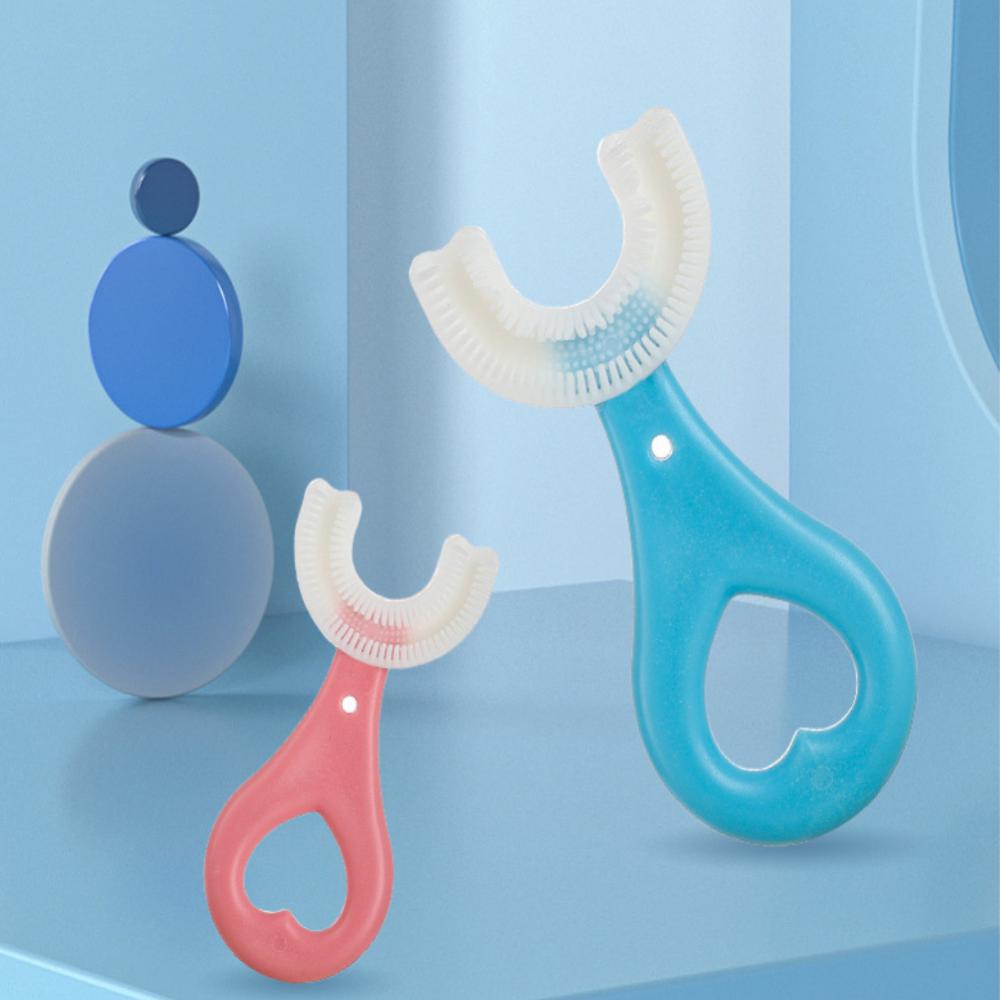 2/1pcs U Shaped Toothbrush For 2-12 Years Old Children Kids Soft Silicone Oral Cleaning Brushing Tool Baby Care Dropship