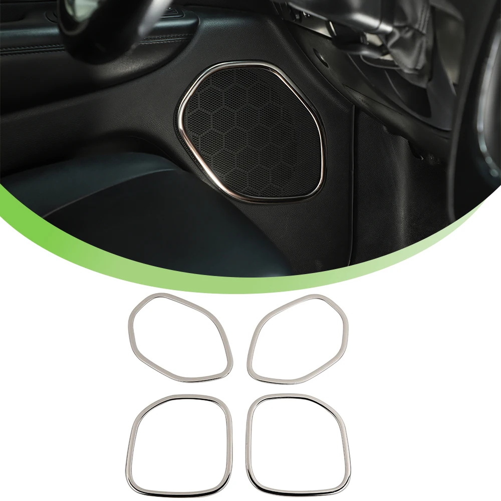 for Dodge Durango 2011-2022 Door Speaker Decoration Ring Loudspeaker Trim Cover Sticker Car Interior Accessories Stainless Steel
