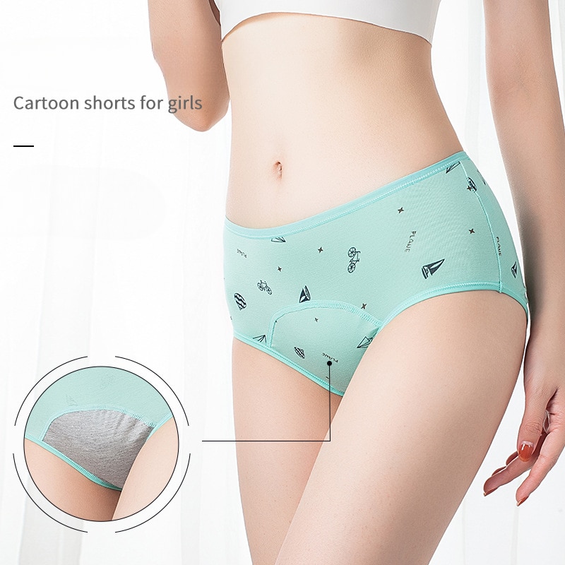 3Pcs Soft Modal Kids Briefs Girls Children Leak-Proof Panties For Teenager Menstrual Underwear Cute Pink Lingerie