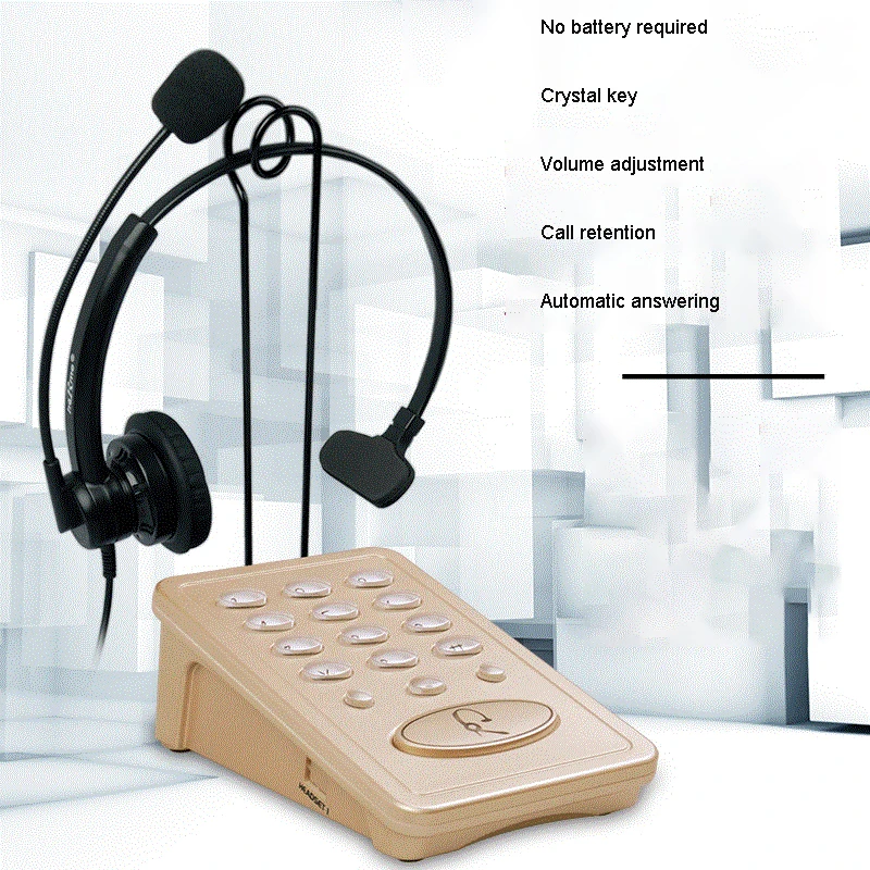1Pcf Call Center Dialpad Phone Corded Telephone Noise Cancellation, Dialpad Headset Telephone