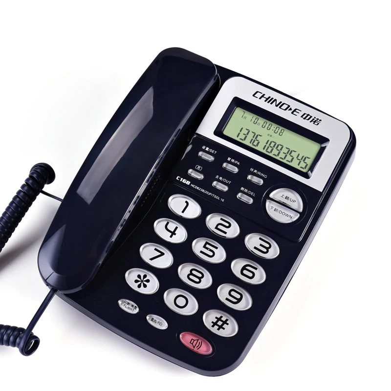 Fixed Corded Telephone Home Wired Landline Corded Desk Phone Caller ID Wired Telephone For Business Office Home