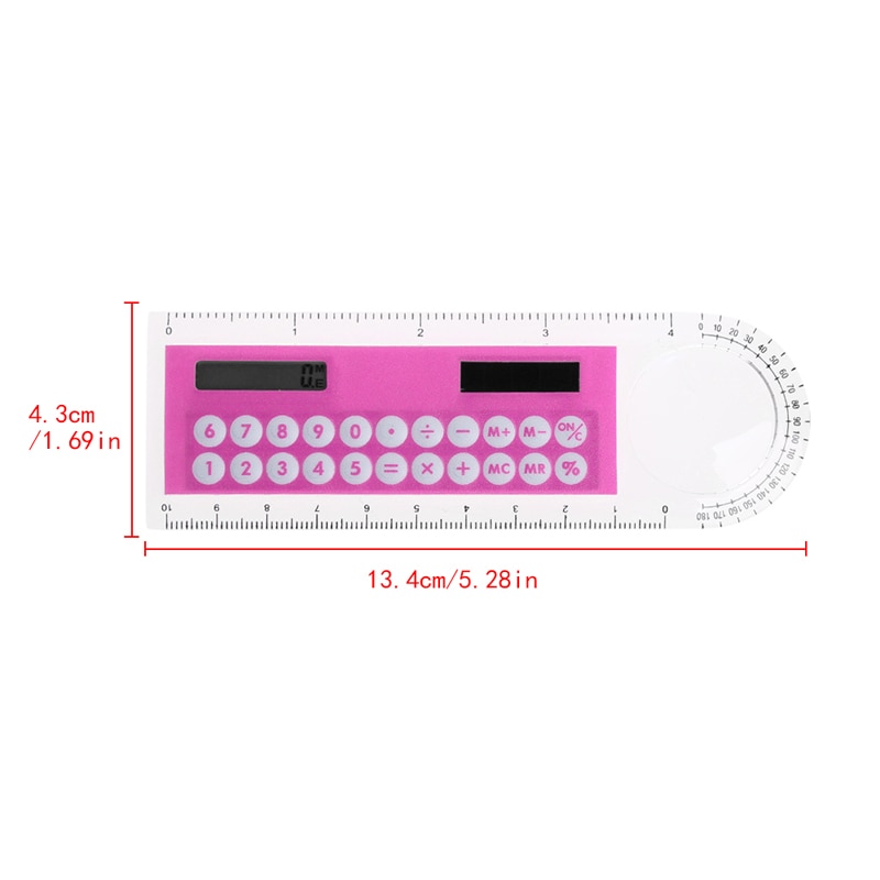 Y5GE 10cm Ruler Mini Digital Calculator 2 in 1 Kid Stationery School Office Gifts