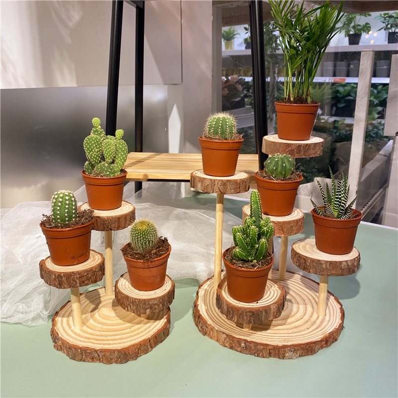 Wooden Christmas Plant Shelf Layers Cake Window Balcony Flowers Stand Indoor Corner Suporte Para Plantas Wedding Decoration
