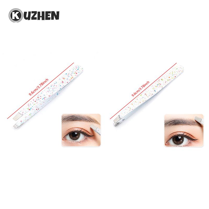 Stainless Steel Eyebrow Tweezers Professional Wave Dot Pattern Eyebrow Clip Trim Eye Brow Tweezer Clips Makeup Tools
