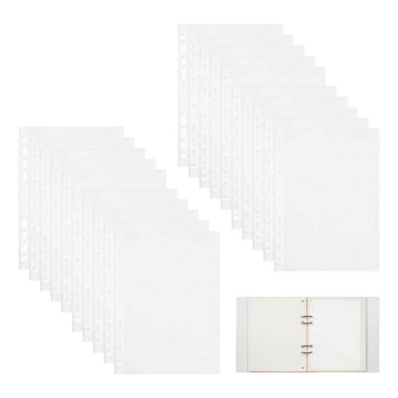 Clear Binder Pockets 20pcs Document Folders Thickened Envelopes Money Organizer Flexible A4 Insert File Bag Multifunctional