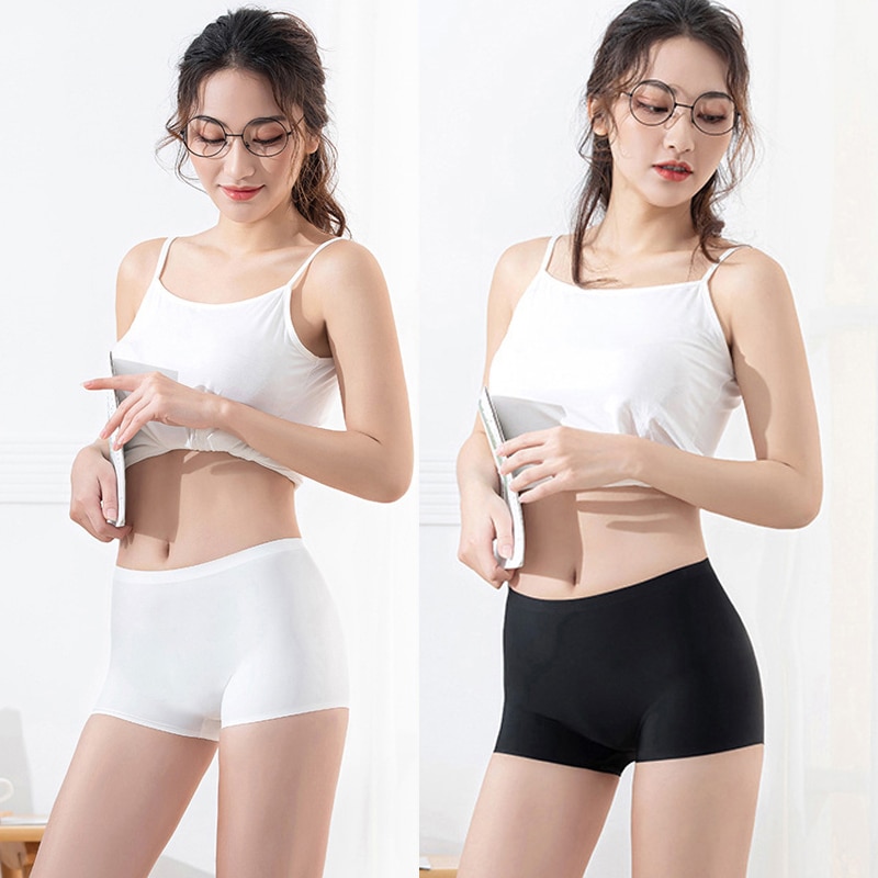 Ice Silk Seamless Underwear Women's Cotton Crotch Boxer Shorts Ladies Pants Four Corners Anti-empty Summer Thin Section New