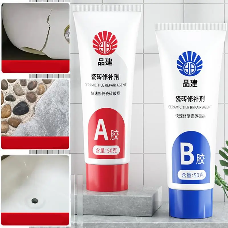 10 Color Tile Repair Agent 100g AB Ceramic Tile Repair Agent Marble Floor Tile Toilet Washbasin Repair Crack Repair Caulk Glue