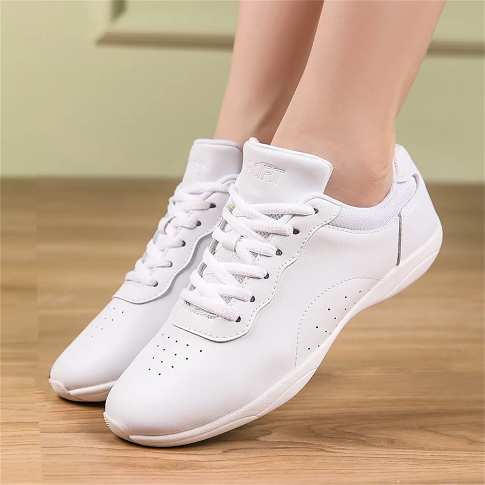 BAXINIER Girls White Cheer Shoes Trainers Lightweight Youth Cheer Competition Sneakers Toddler Training Dance Tennis Shoes Kids